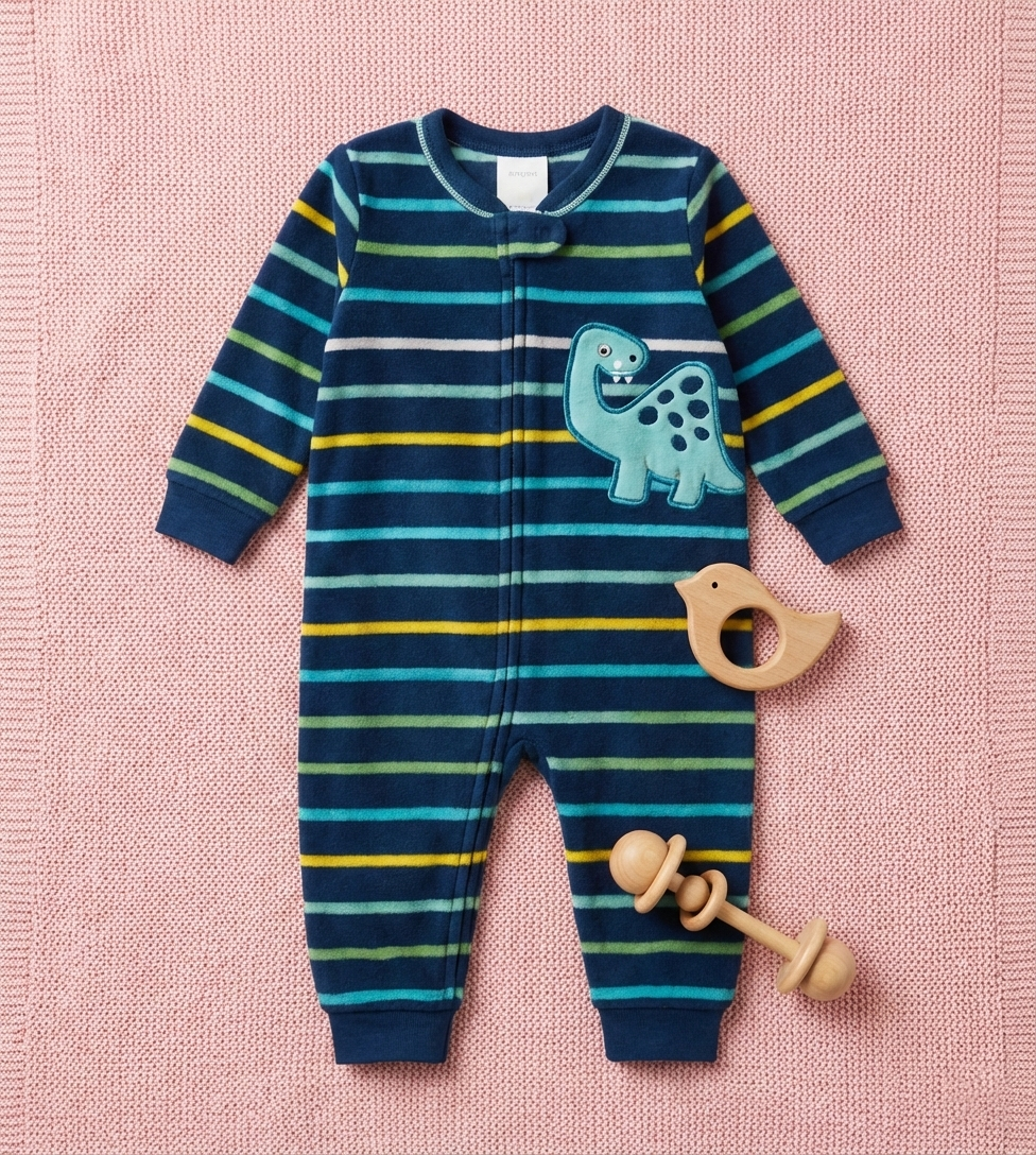 The Dino-Dash Striped Romper
