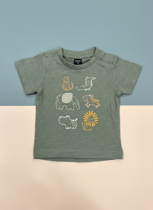 Baby & Toddler Safari Animal Graphic T-Shirt | Olive Green