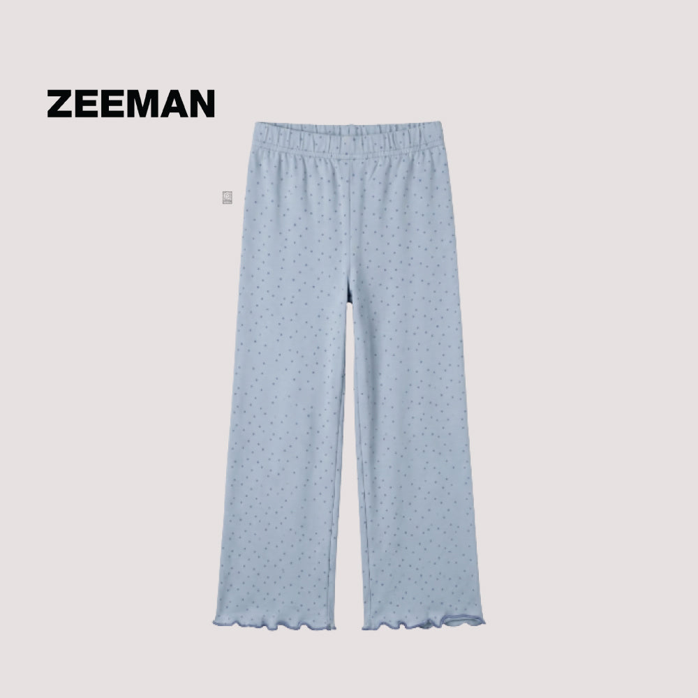 Zeeman Girls Light Blue Polka Dot Wide Leg Flapper Pants