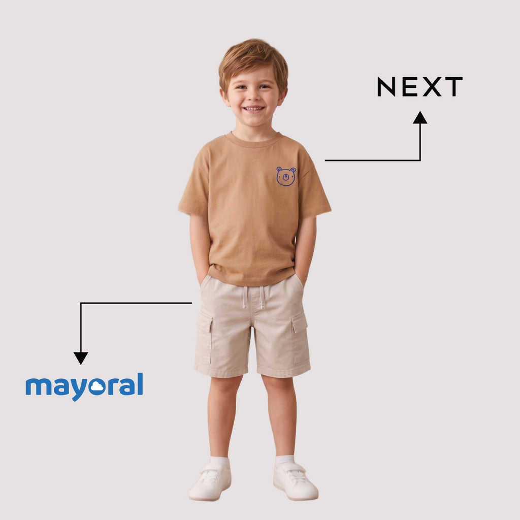 Mayoral Kids Bear Graphic T-Shirt & Cargo Shorts Set (2-Piece)