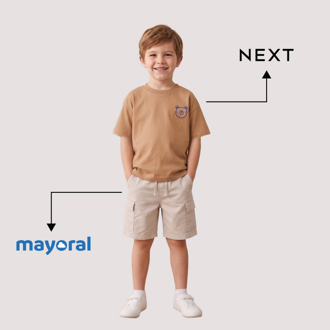 Mayoral Kids Bear Graphic T-Shirt & Cargo Shorts Set (2-Piece)