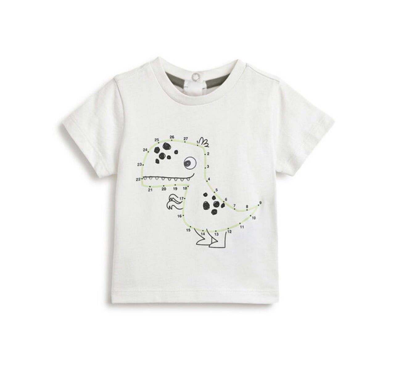 Connect-the-Dots Dinosaur Baby & Toddler T-Shirt | White