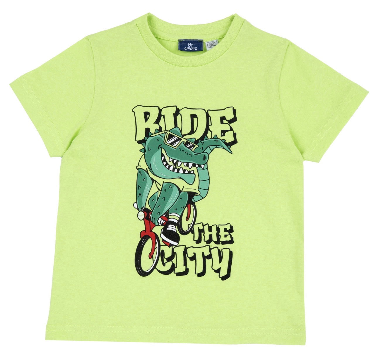 Boys' "Ride The City" Crocodile Graphic T-Shirt | Lime Green