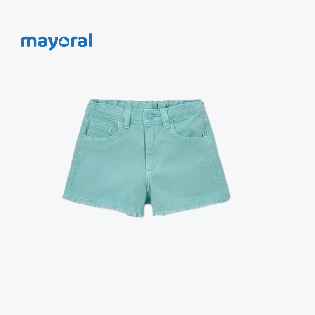 MAYORAL DENIM SHORTS PASTEL AQUA