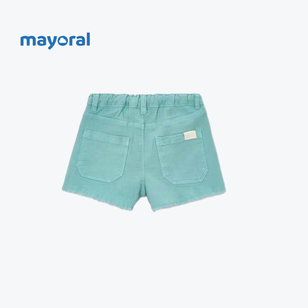 MAYORAL DENIM SHORTS PASTEL AQUA