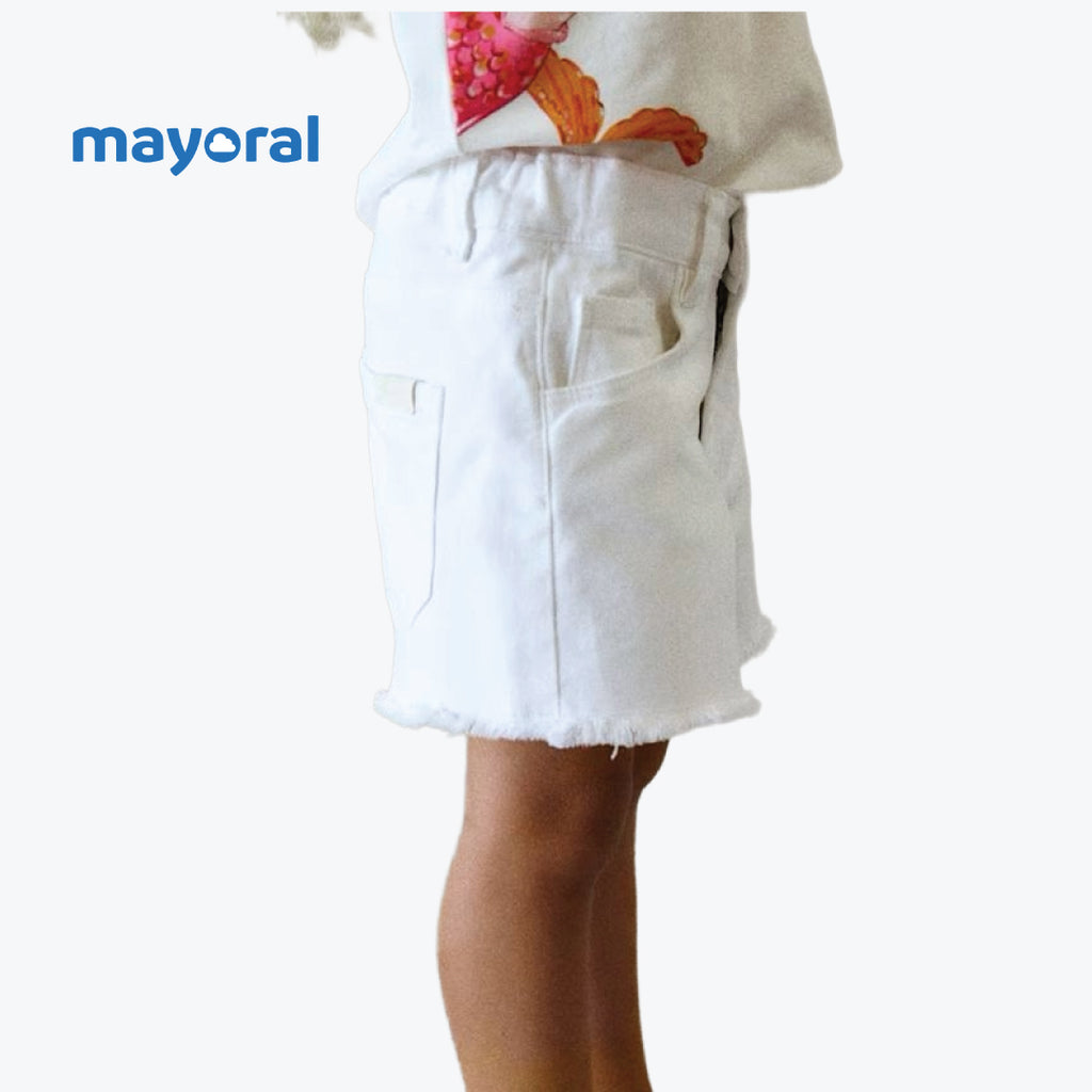 MAYORAL DENIM SHORTS WHITE