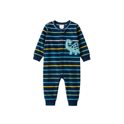 The Dino-Dash Striped Romper