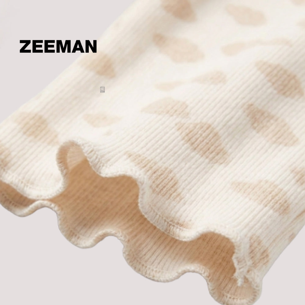 Zeeman Girls Cream Wide Leg Flapper Pants with Subtle Yellow Print