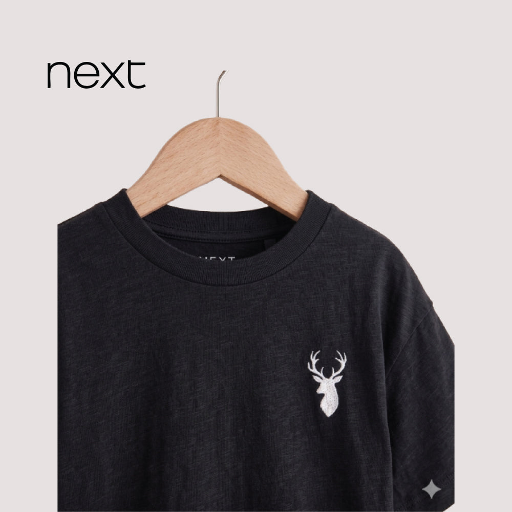 Next Kids Black Stag Logo T-Shirt