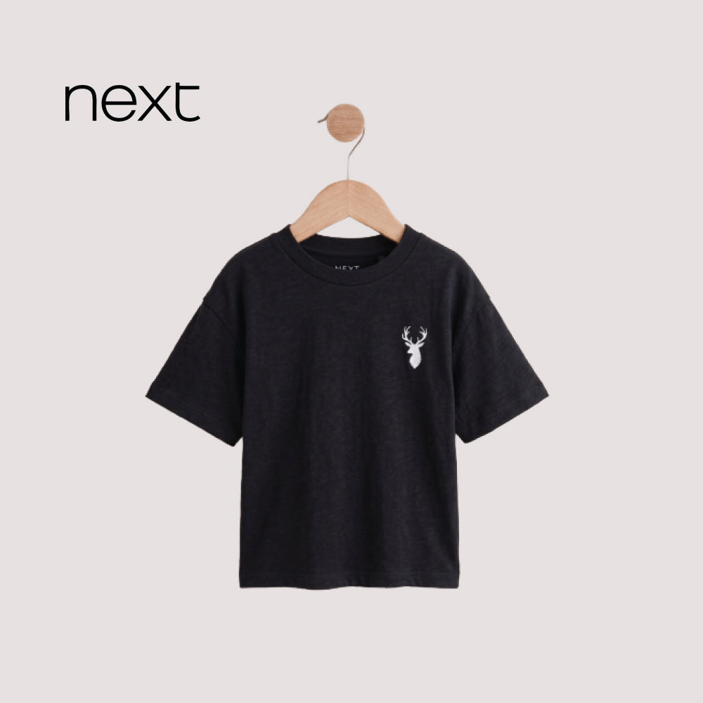Next Kids Black Stag Logo T-Shirt