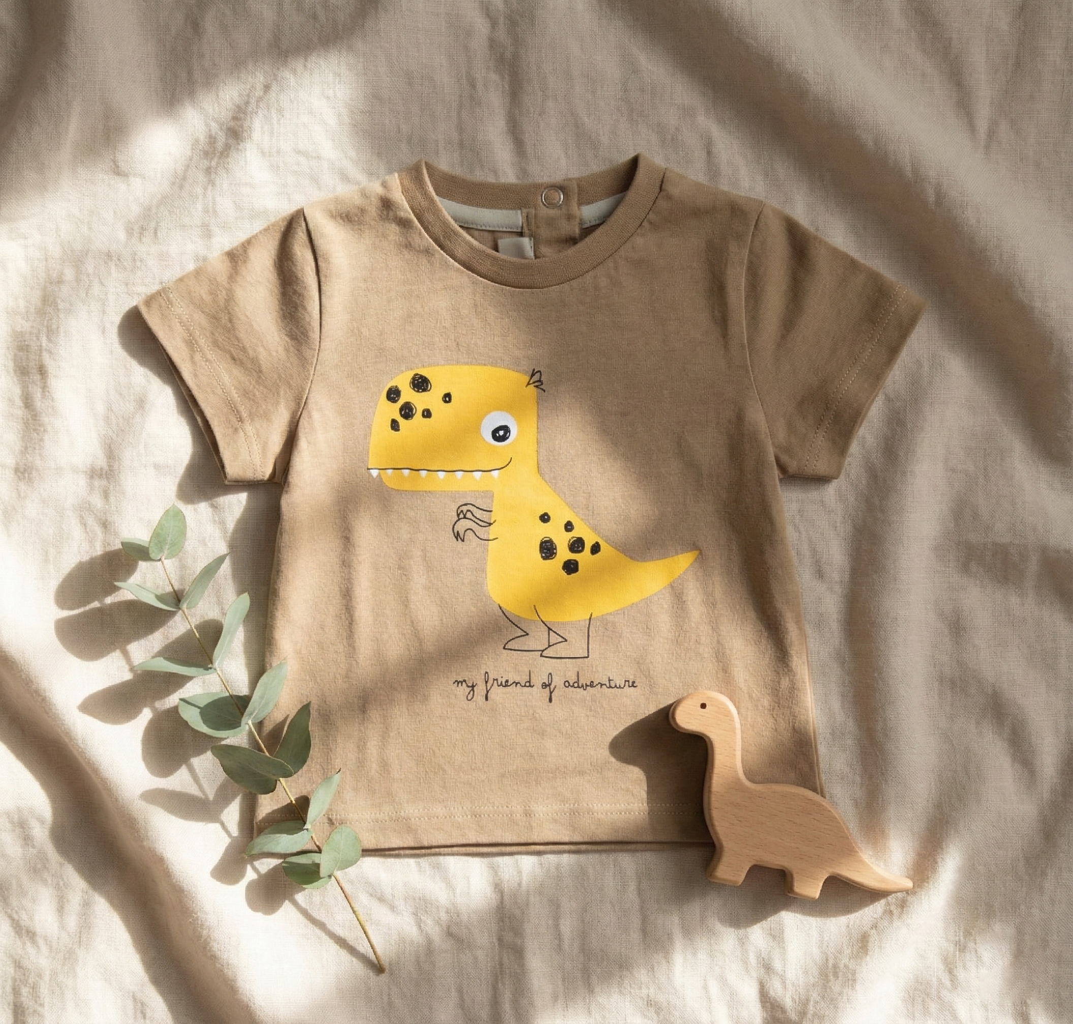 Toddler "Friend of Adventure" Dinosaur T-Shirt | Khaki