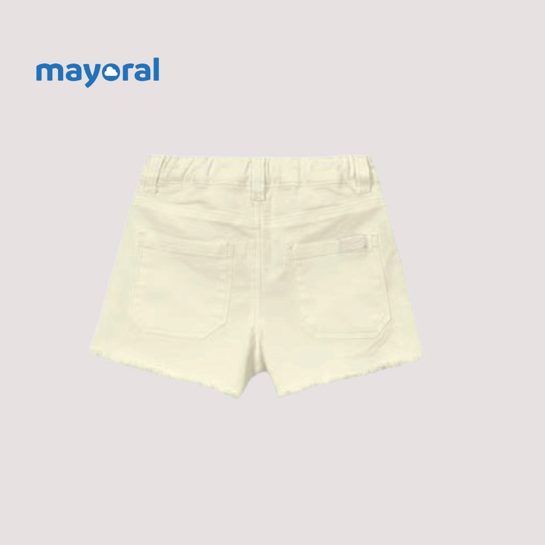 Mayoral Girls Denim Shorts (Pack of 2) – White & Cream