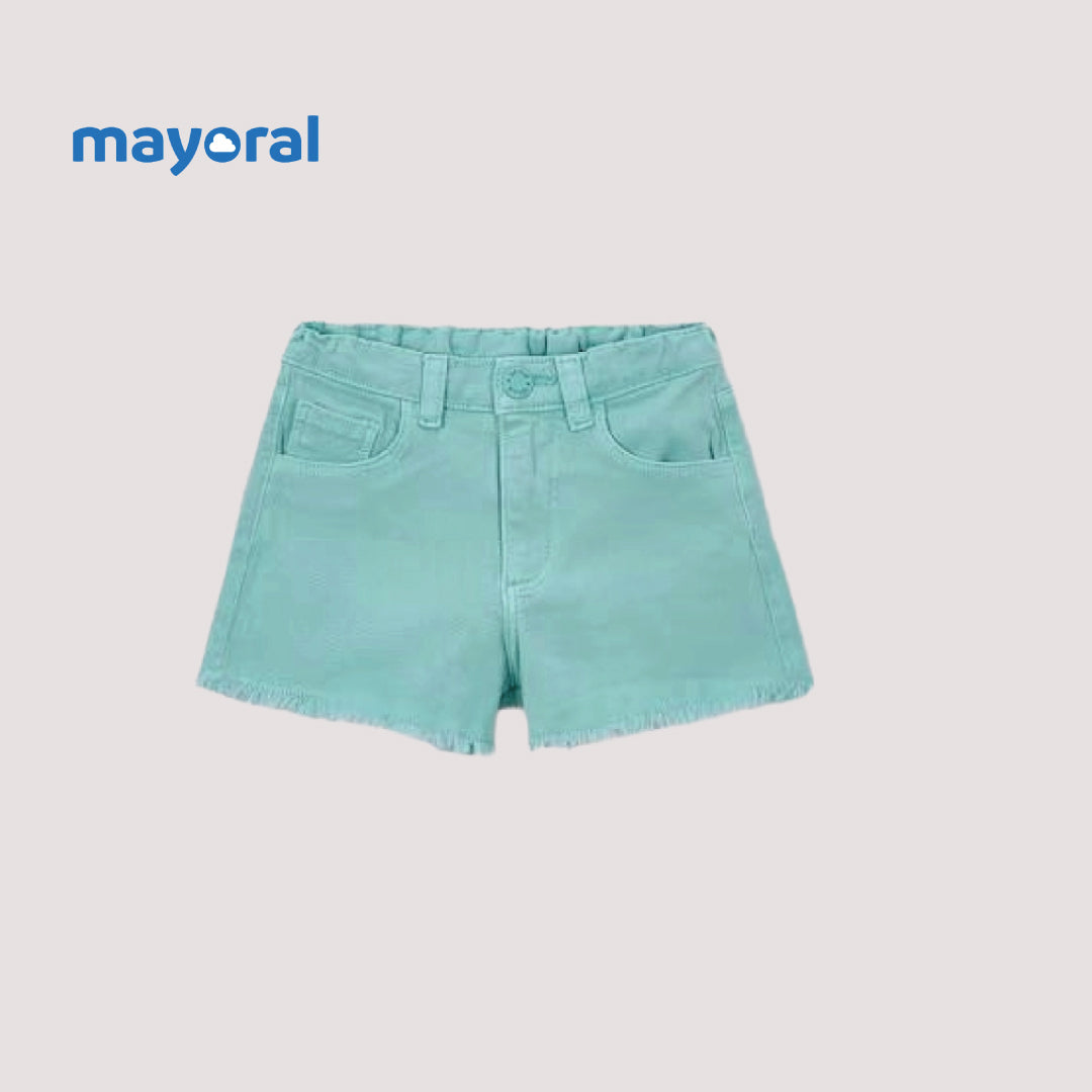 Mayoral Girls Denim Shorts (Pack of 2) – Cream & Mint Green