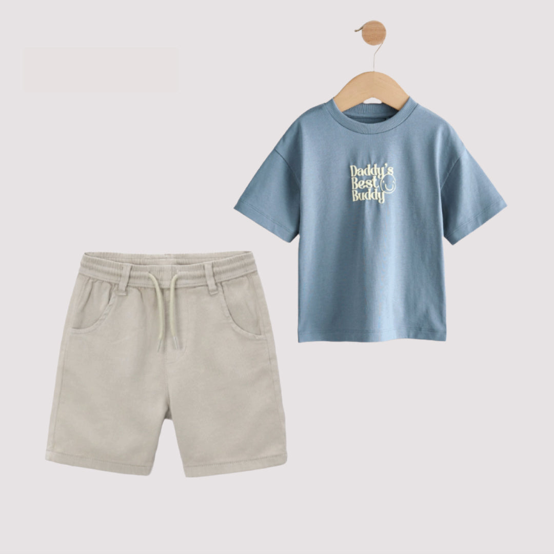 Mayoral Kids "Daddy's Best Buddy" T-Shirt & Shorts Set (2-Piece)