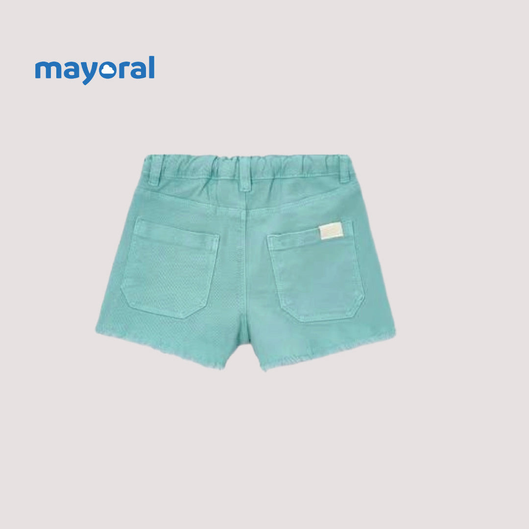 Mayoral Girls Denim Shorts (Pack of 2) – Cream & Mint Green