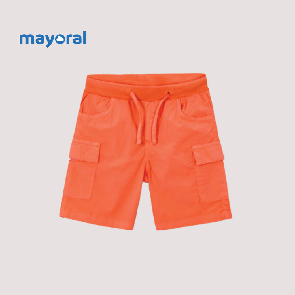 Mayoral Kids Cotton Cargo Shorts (Pack of 3) – Grey, Blue & Orange