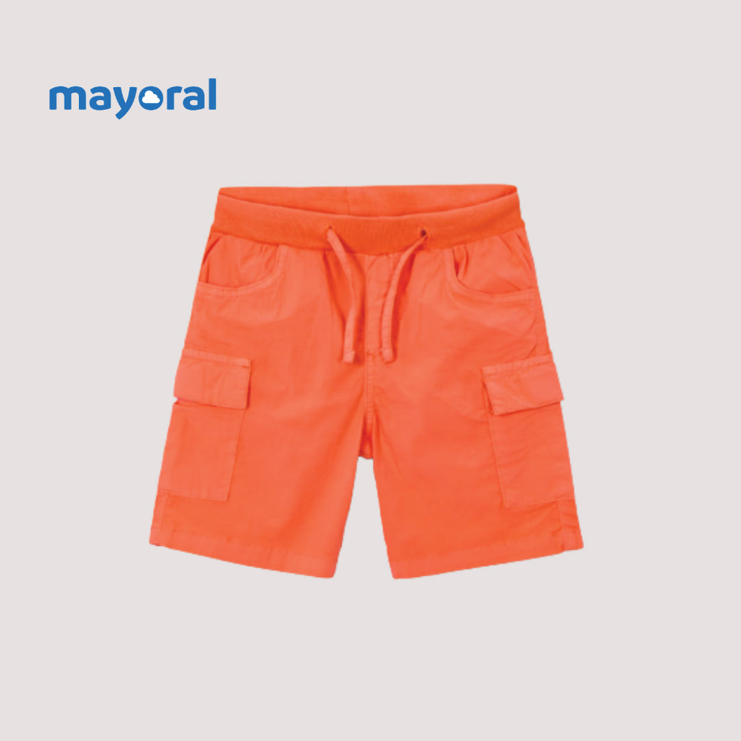 Mayoral Kids Cotton Cargo Shorts (Pack of 3) – Grey, Blue & Orange
