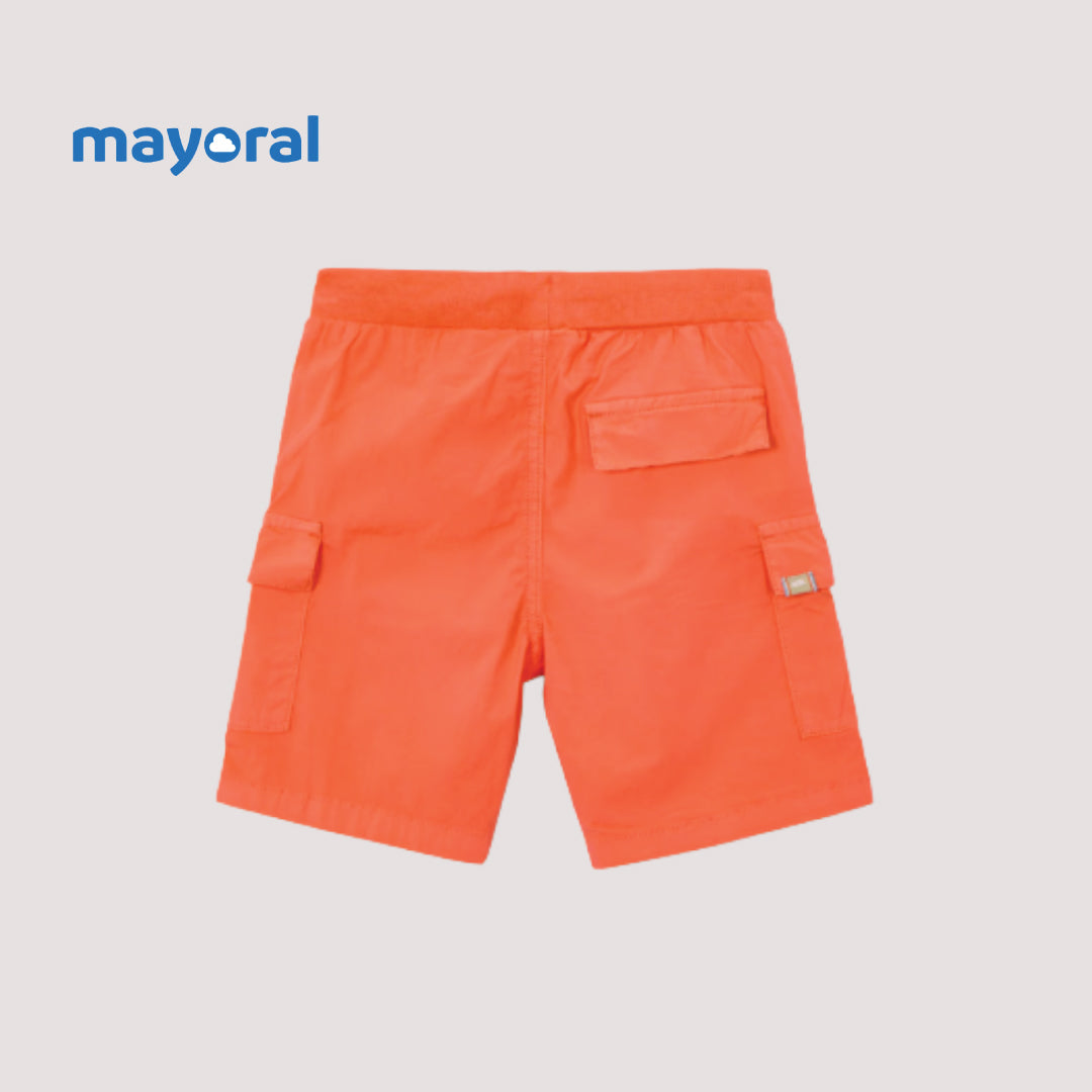Mayoral Kids Cotton Cargo Shorts (Pack of 3) – Grey, Blue & Orange