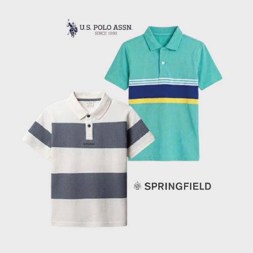Premium Boys Polo Bundle: U.S. Polo Assn. & Springfield (2-Pack)