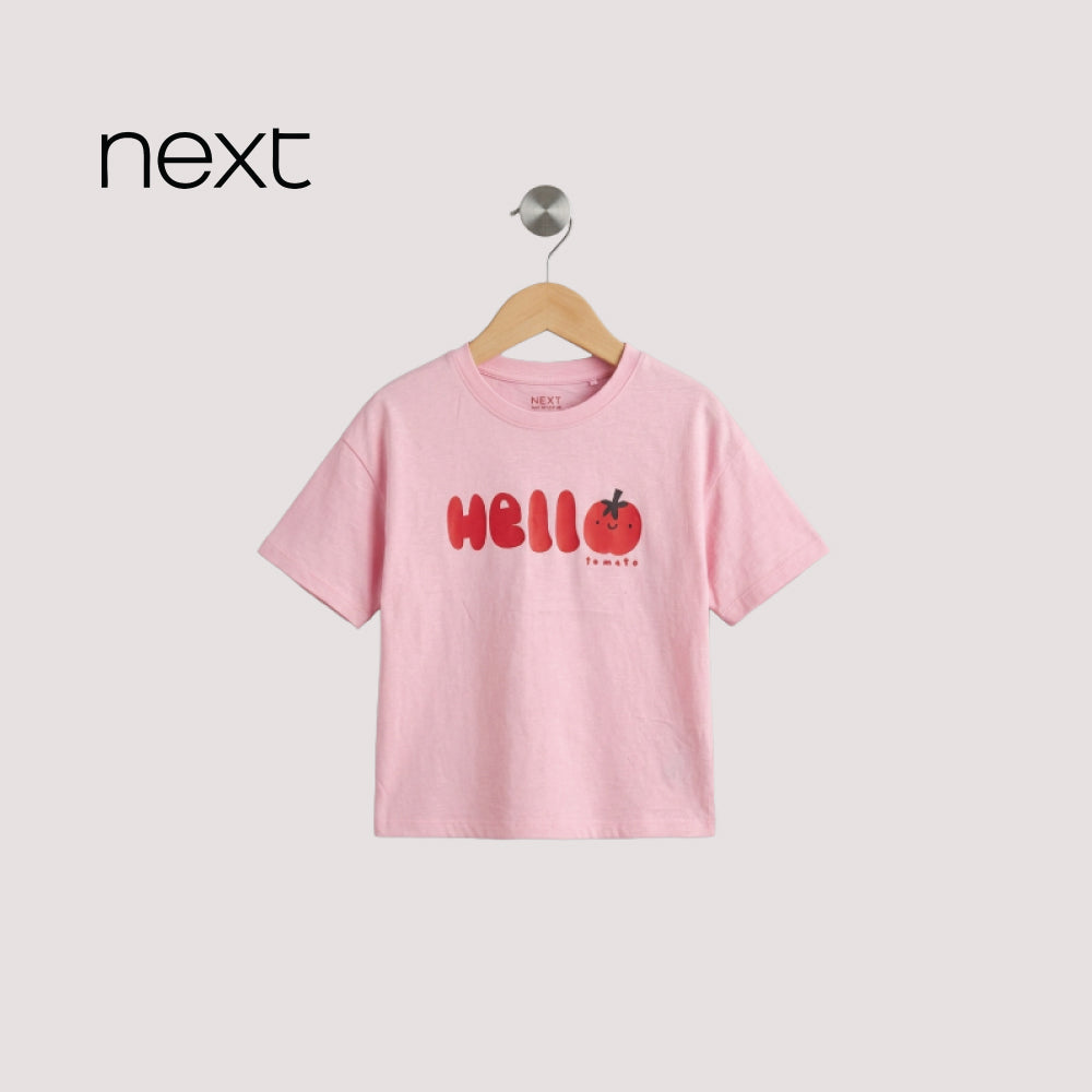 Mayoral Girls "Hello Tomato" T-Shirt & Denim Shorts Set (2-Piece)
