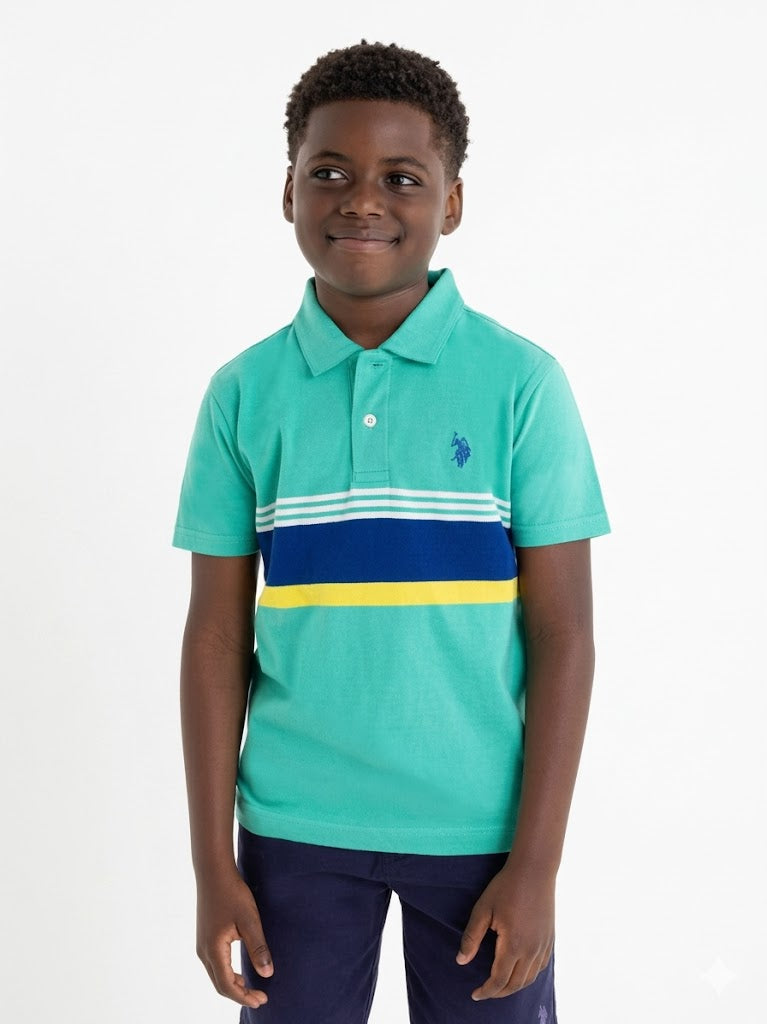 U.S. Polo Assn. Boys' Colorblock Stripe Polo Shirt